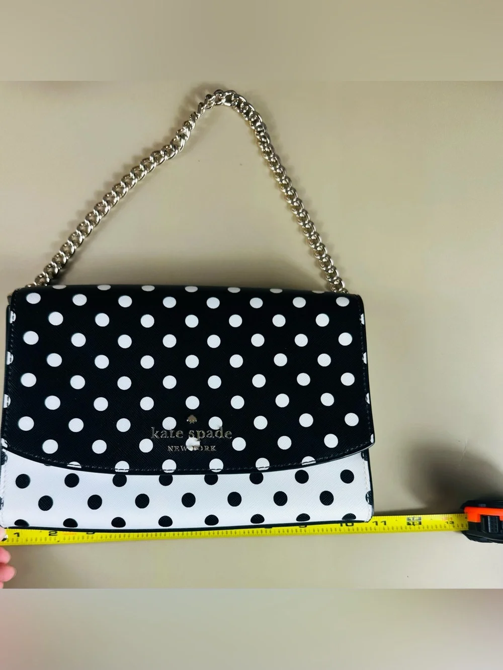 kate spade Black & White Polka Dot Chain Shoulder Bag